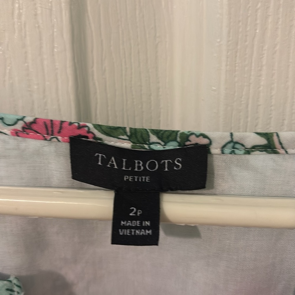 5/$50!!! Mix & Match! Like New! Talbots Green and Blue Casual Midi Sundress - Picture 4 of 8